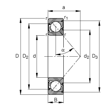 ǽ|S 7208-B-2RS-TVP, (j) DIN 628-1 (bio)(zhn)Ҫߴ|  = 40ɂ(c)ܷ